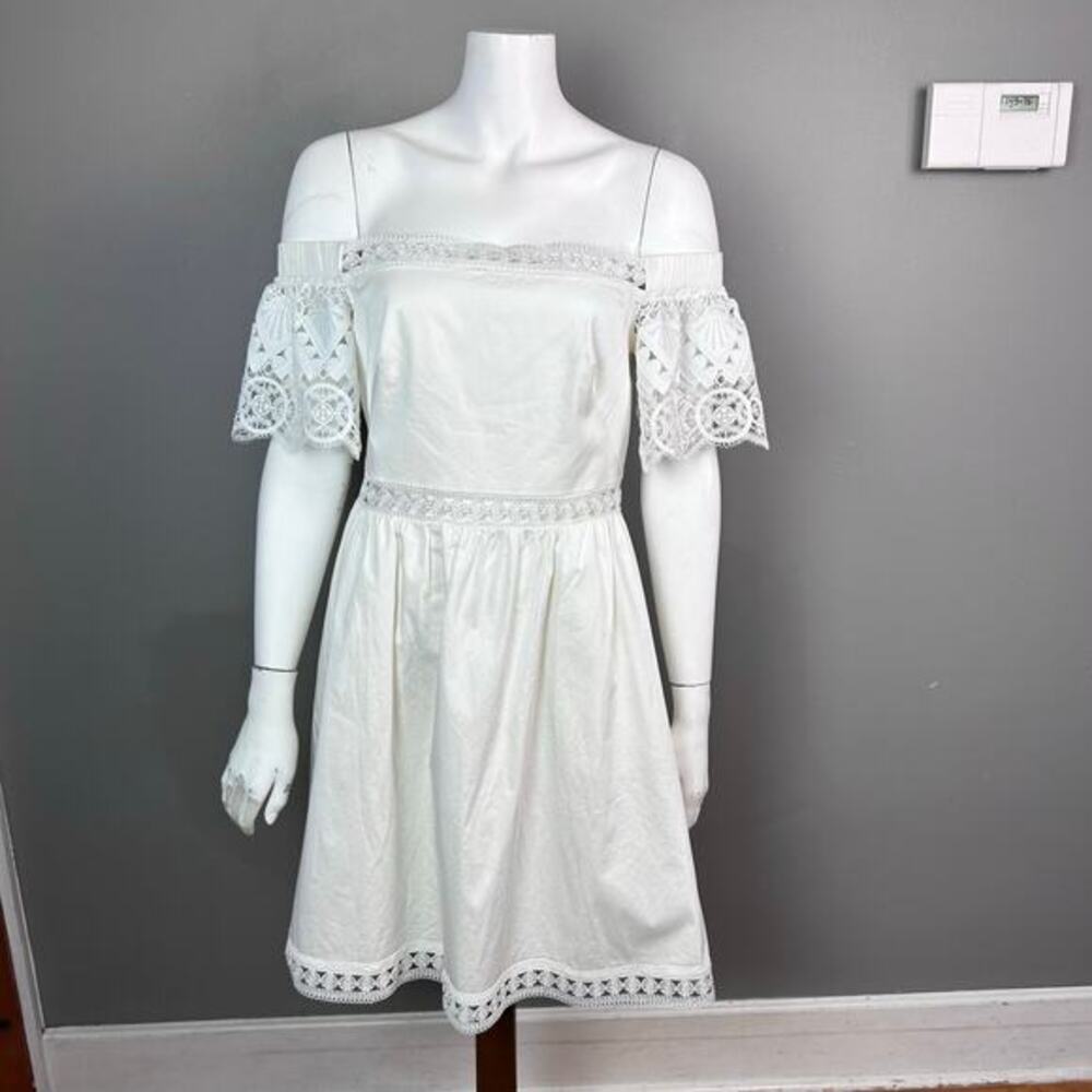 Ted Baker Milkmaid Dress Size 6 white‎ lace off the shoulder Royal  Victorian